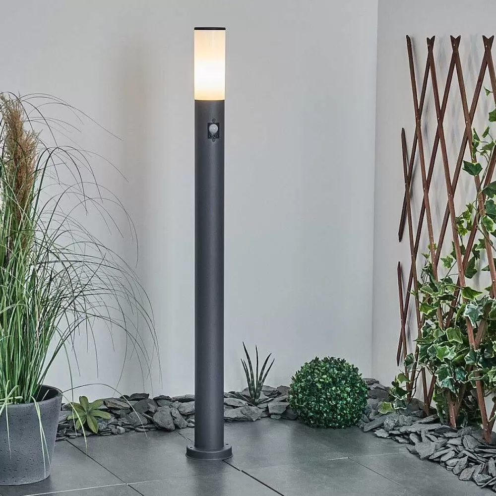 hofstein Borne Lumineuse Caserta Anthracite, 1 Lumiere, Detecteur De Mouvement