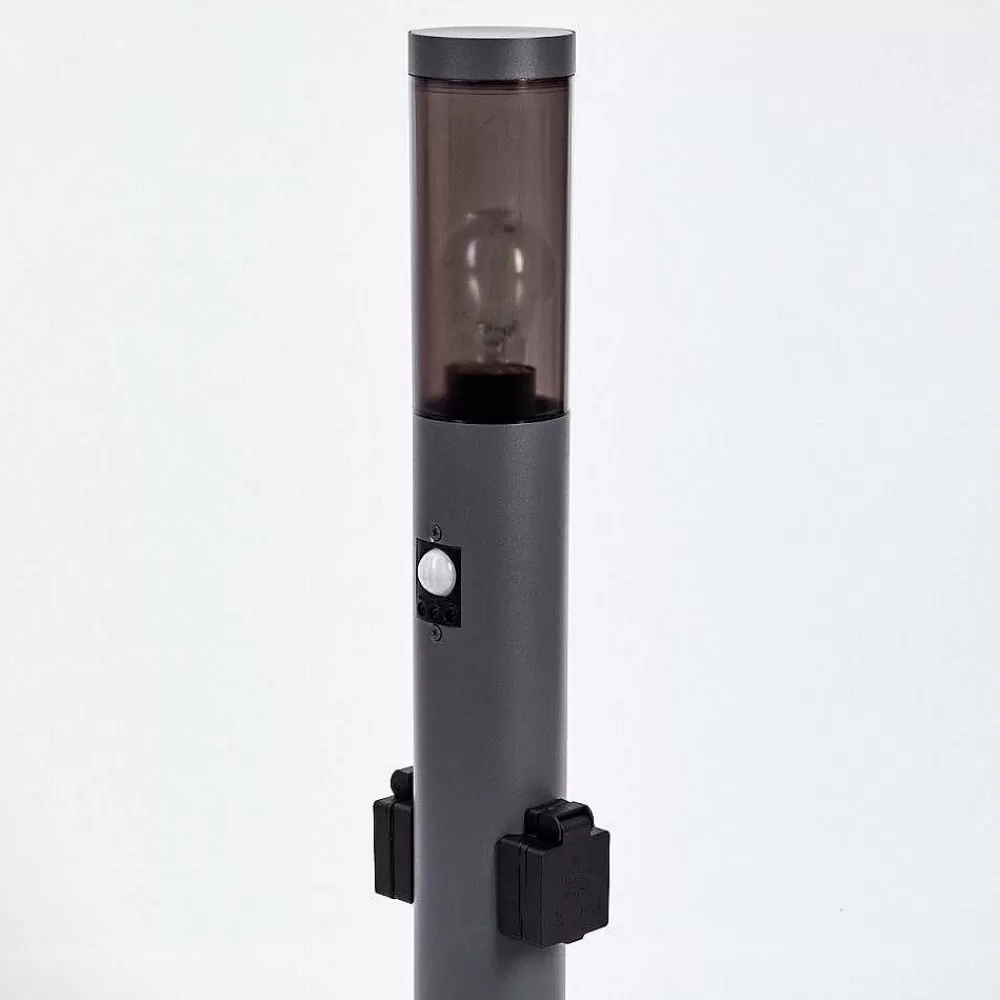 hofstein Borne Lumineuse Gaborone Anthracite, 1 Lumiere, Detecteur De Mouvement