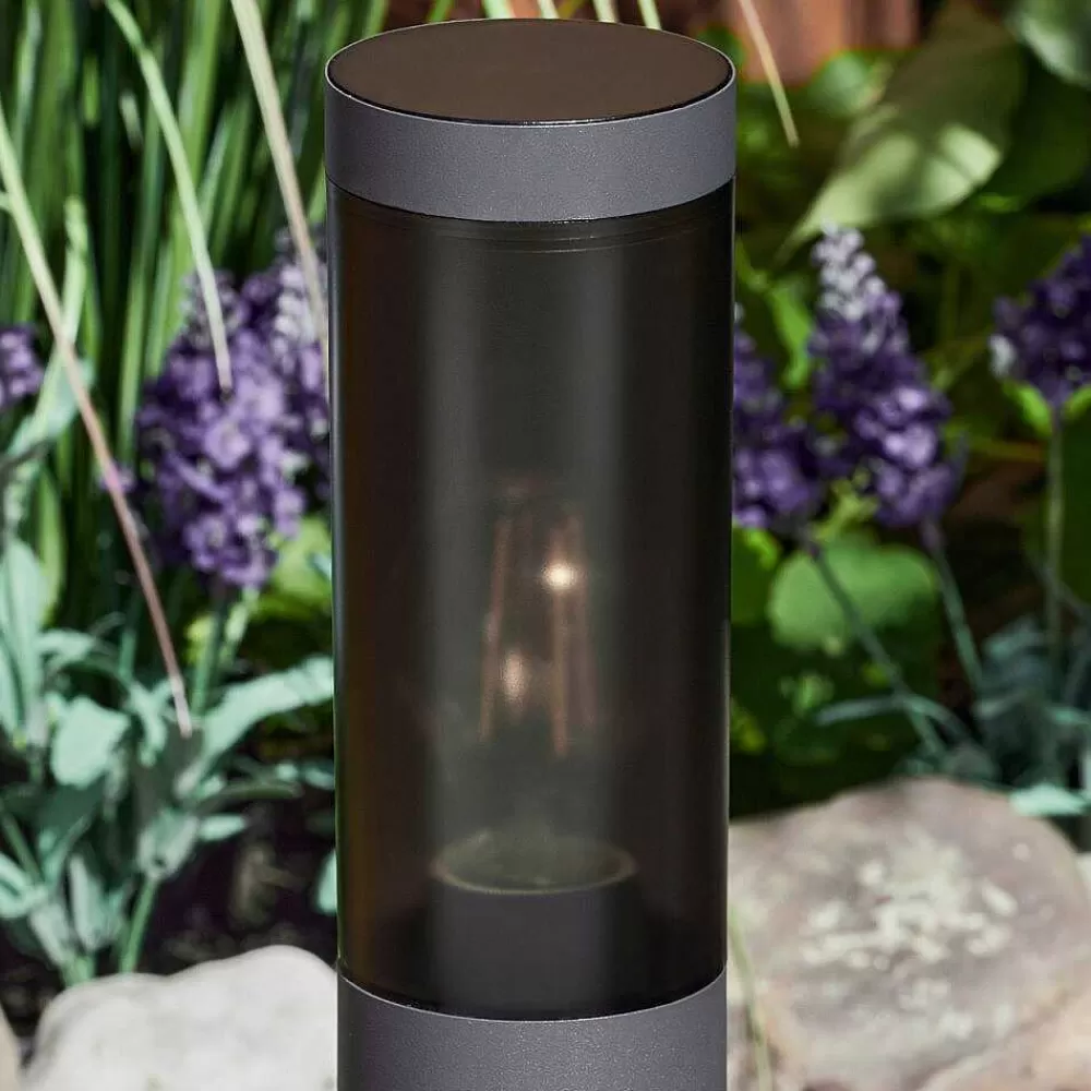 hofstein Borne Lumineuse Gaborone Anthracite, 1 Lumiere, Detecteur De Mouvement