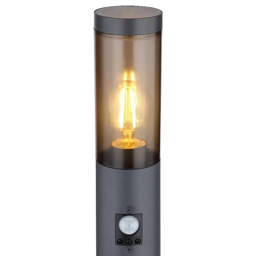 Luminaires Globo Lighting Borne Lumineuse Globo Boston Anthracite, 1 Lumiere, Detecteur De Mouvement