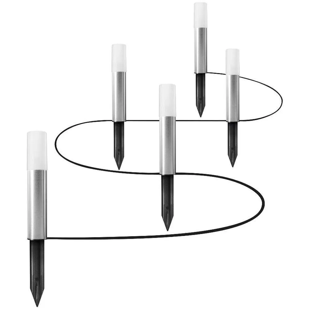 Luminaires Ledvance Borne Lumineuse Ledvance Garden Pole Acier Inoxydable, 1 Lumiere, Changeur De Couleurs