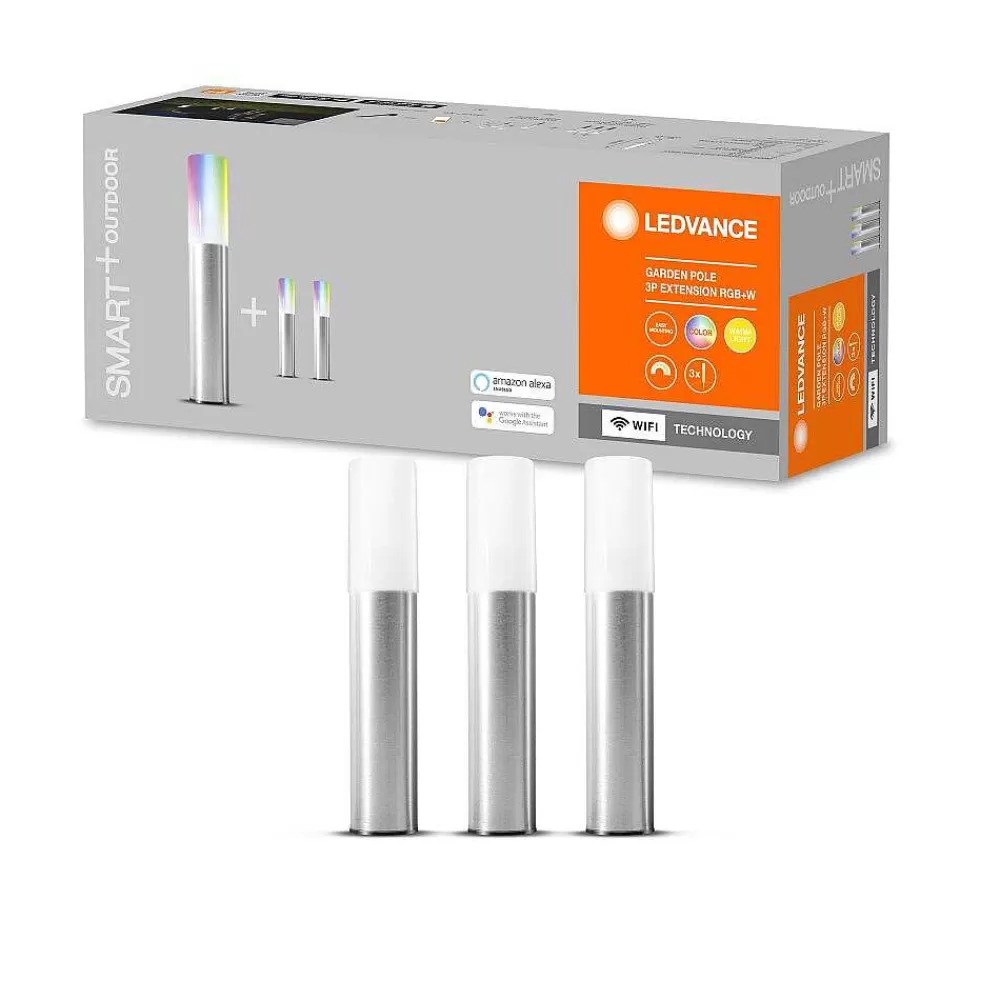 Luminaires Ledvance Borne Lumineuse Ledvance Garden Pole Acier Inoxydable, 1 Lumiere, Changeur De Couleurs