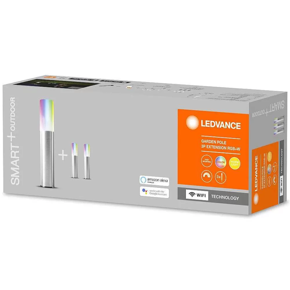 Luminaires Ledvance Borne Lumineuse Ledvance Garden Pole Acier Inoxydable, 1 Lumiere, Changeur De Couleurs