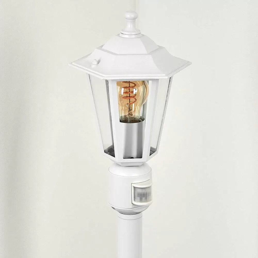 hofstein Borne Lumineuse Loria Blanc, 1 Lumiere, Detecteur De Mouvement