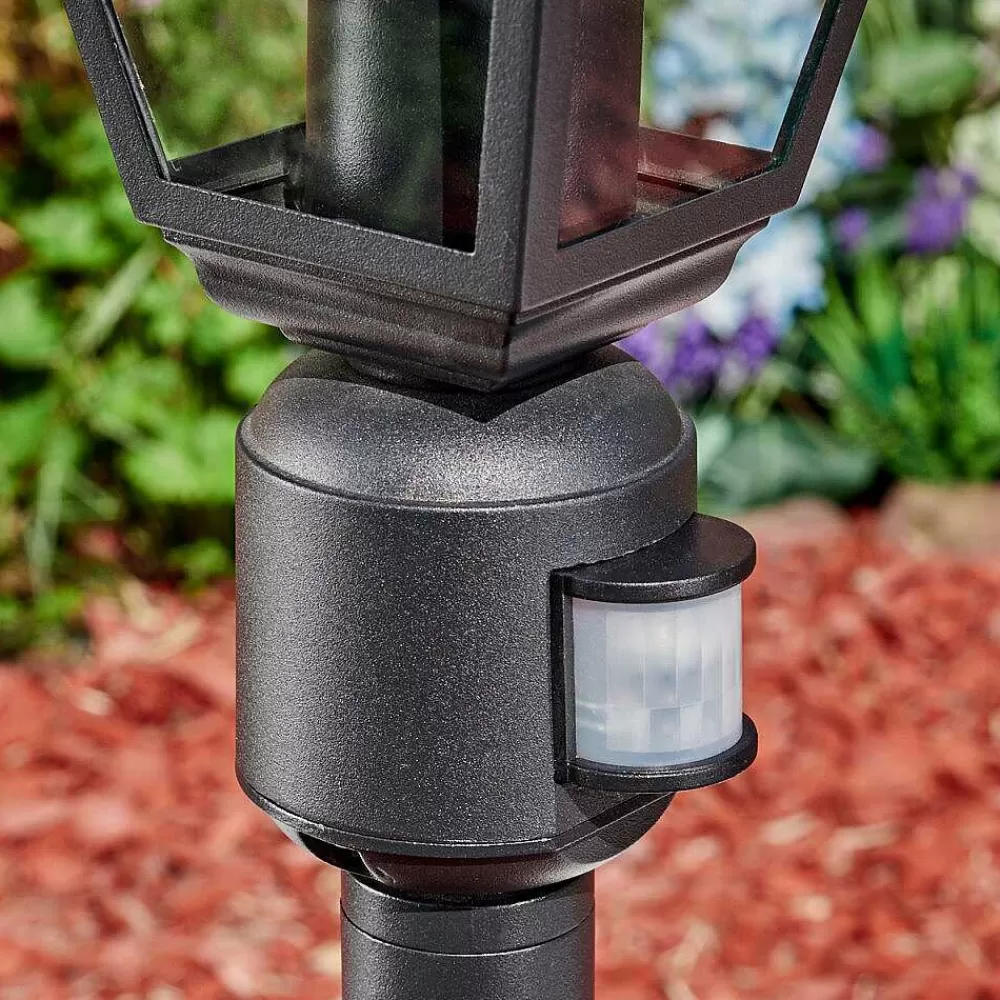 hofstein Borne Lumineuse Naofe Noir, 1 Lumiere, Detecteur De Mouvement