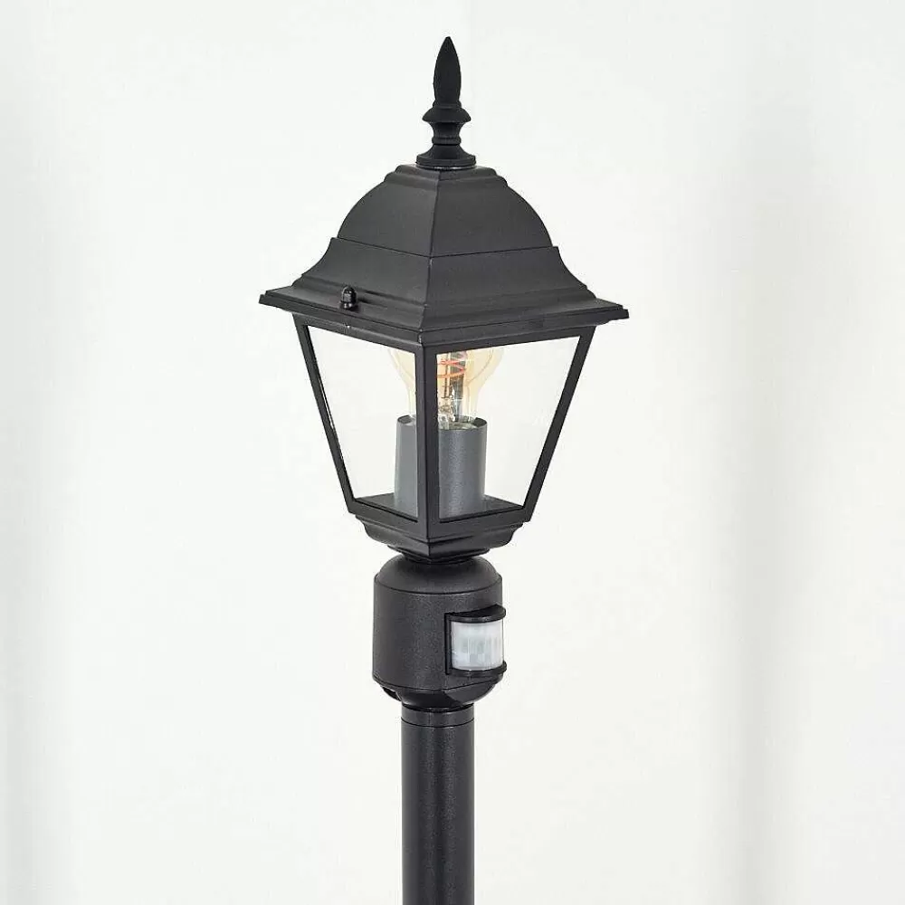 hofstein Borne Lumineuse Naofe Noir, 1 Lumiere, Detecteur De Mouvement