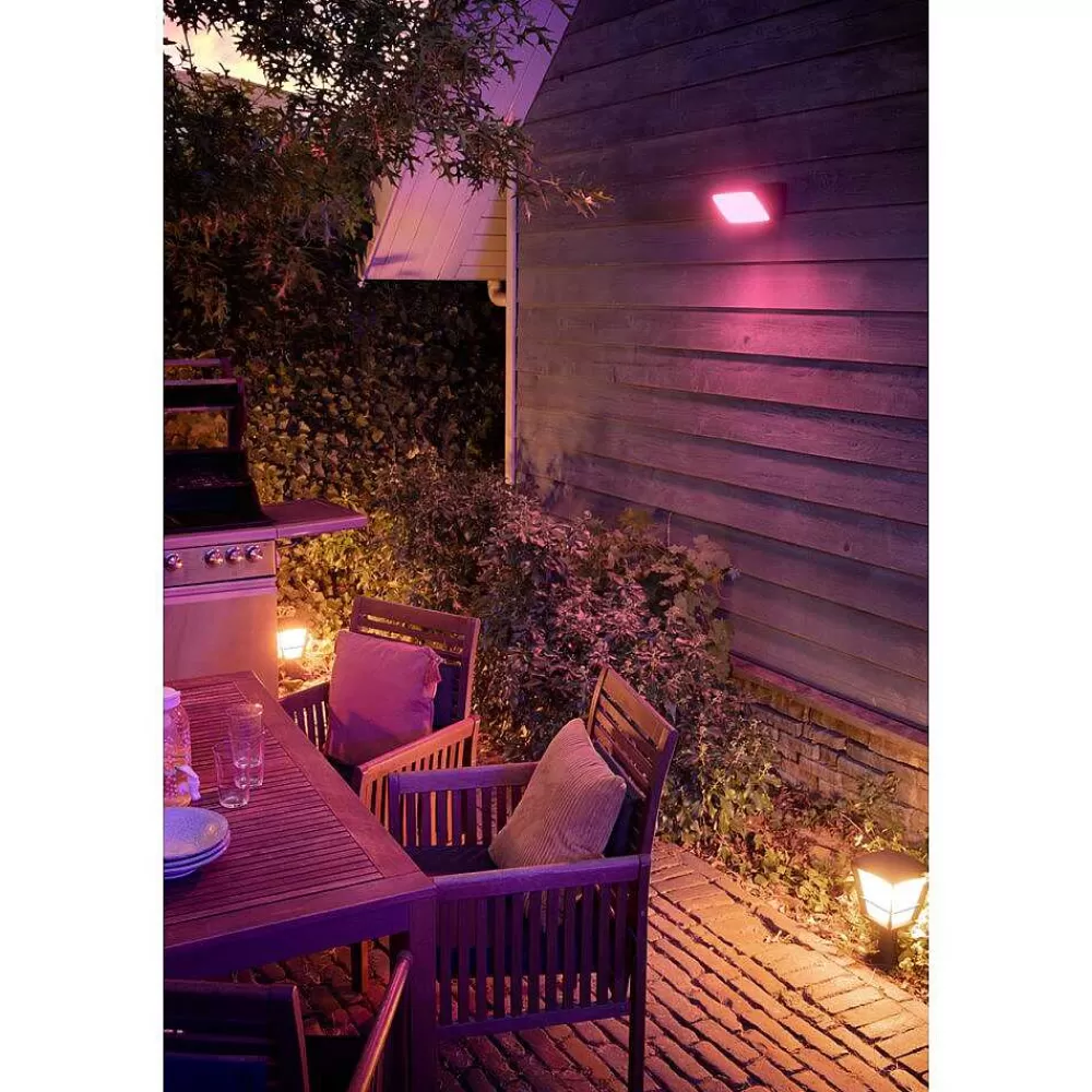 Luminaires Philips Borne Lumineuse Philips Hue Ambiance White & Color Econic Led Noir, 1 Lumiere, Changeur De Couleurs