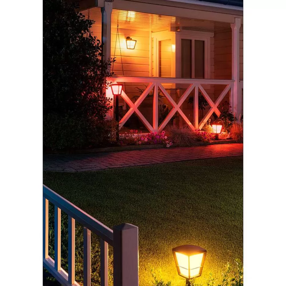 Luminaires Philips Borne Lumineuse Philips Hue Ambiance White & Color Econic Led Noir, 1 Lumiere, Changeur De Couleurs