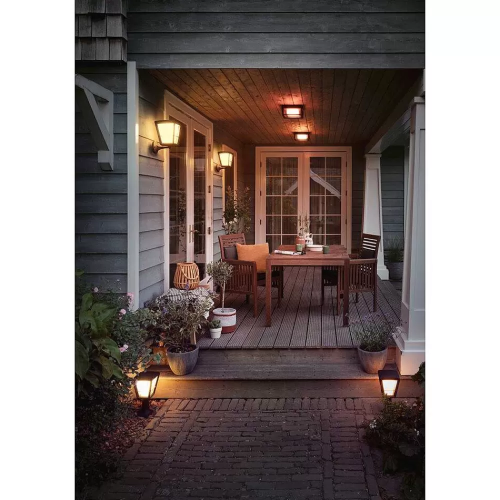 Luminaires Philips Borne Lumineuse Philips Hue Ambiance White & Color Econic Led Noir, 1 Lumiere, Changeur De Couleurs