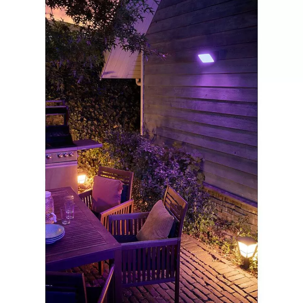 Luminaires Philips Borne Lumineuse Philips Hue Ambiance White & Color Econic Led Noir, 1 Lumiere, Changeur De Couleurs