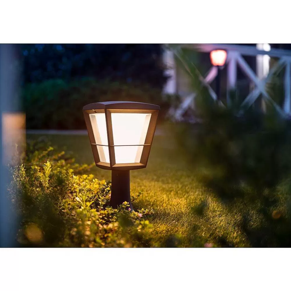 Luminaires Philips Borne Lumineuse Philips Hue Ambiance White & Color Econic Led Noir, 1 Lumiere, Changeur De Couleurs