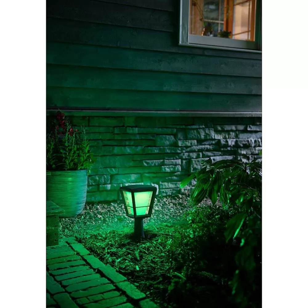 Luminaires Philips Borne Lumineuse Philips Hue Ambiance White & Color Econic Led Noir, 1 Lumiere, Changeur De Couleurs