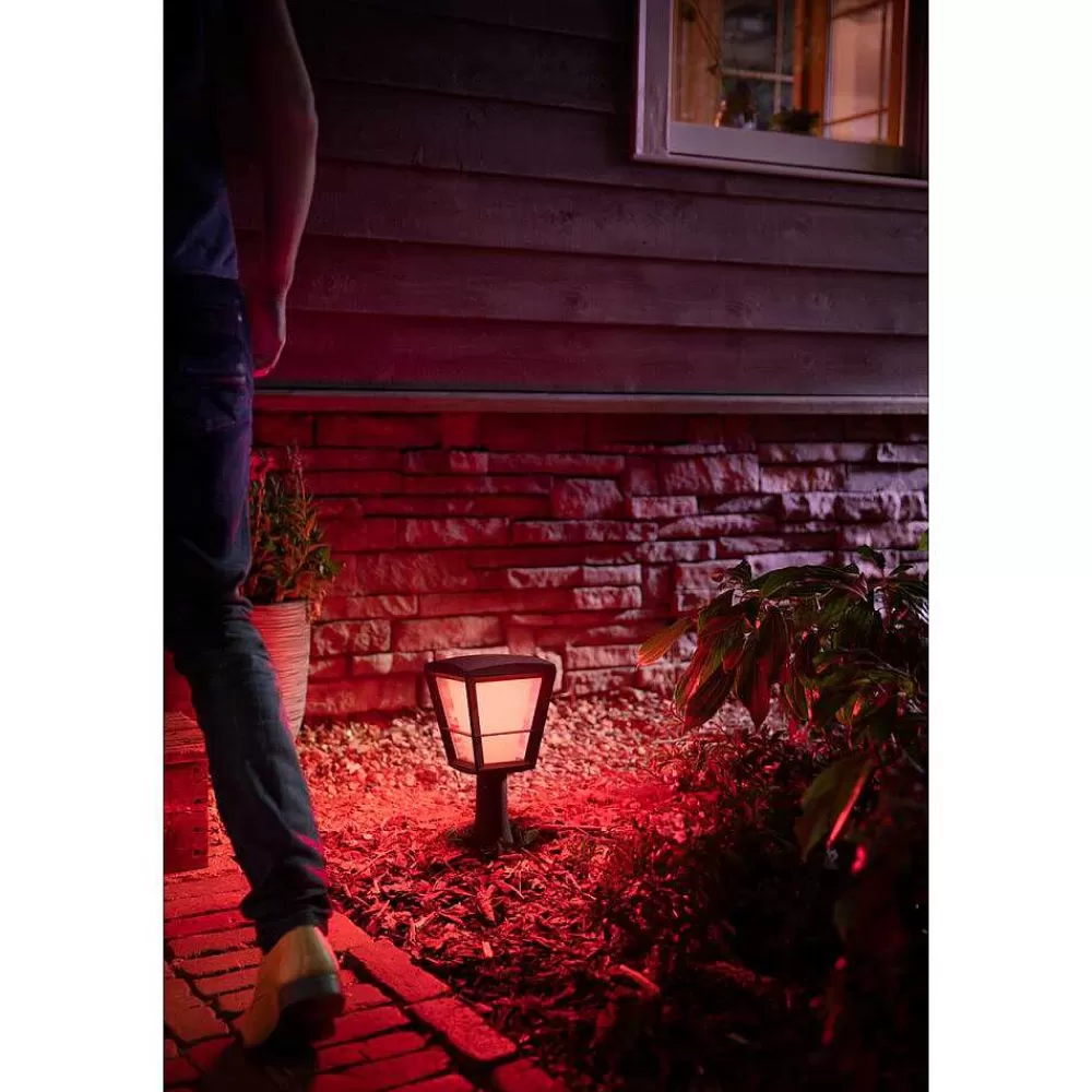 Luminaires Philips Borne Lumineuse Philips Hue Ambiance White & Color Econic Led Noir, 1 Lumiere, Changeur De Couleurs