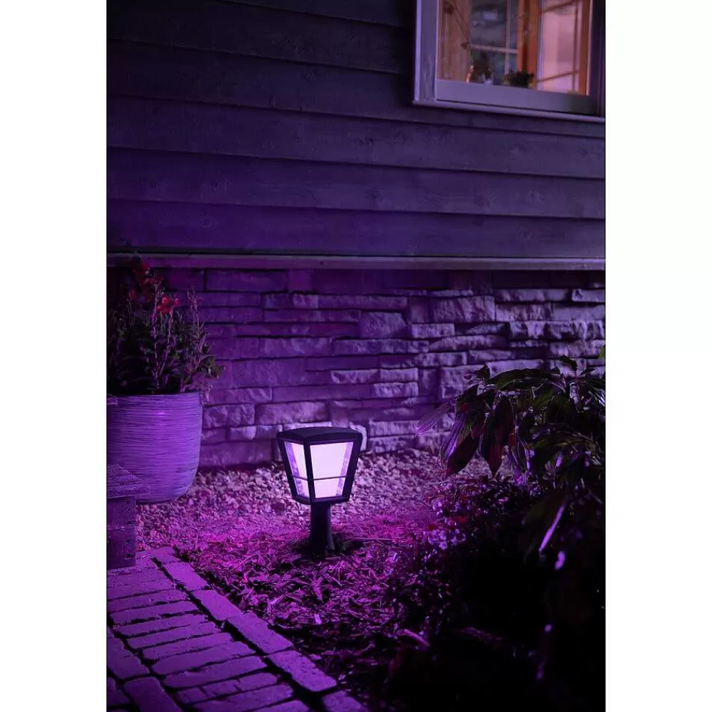 Luminaires Philips Borne Lumineuse Philips Hue Ambiance White & Color Econic Led Noir, 1 Lumiere, Changeur De Couleurs