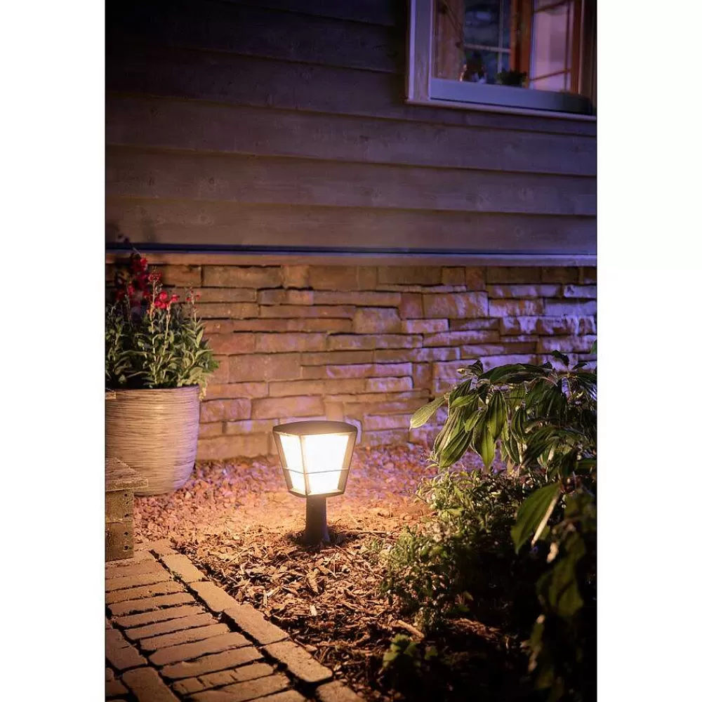 Luminaires Philips Borne Lumineuse Philips Hue Ambiance White & Color Econic Led Noir, 1 Lumiere, Changeur De Couleurs