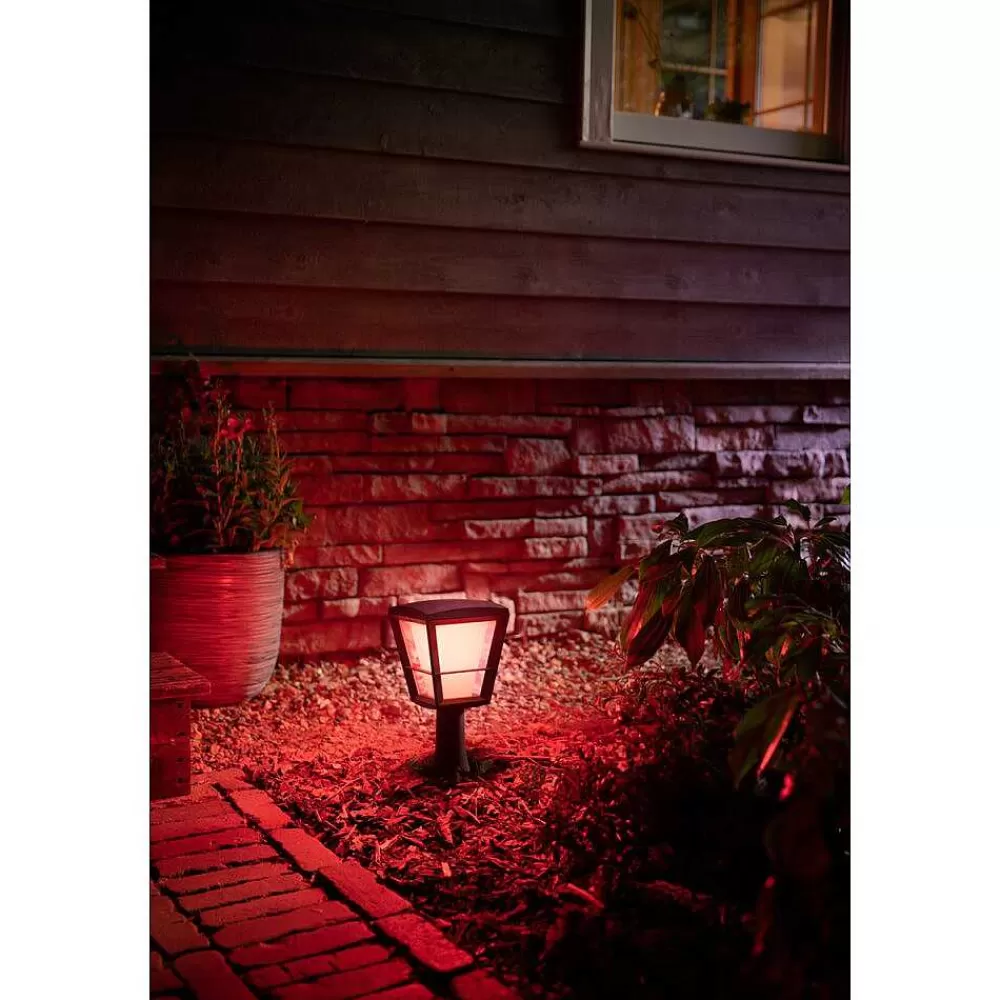 Luminaires Philips Borne Lumineuse Philips Hue Ambiance White & Color Econic Led Noir, 1 Lumiere, Changeur De Couleurs