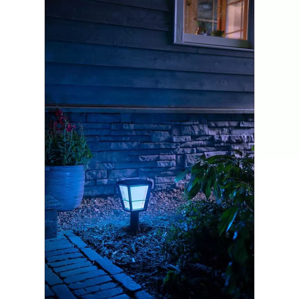 Luminaires Philips Borne Lumineuse Philips Hue Ambiance White & Color Econic Led Noir, 1 Lumiere, Changeur De Couleurs