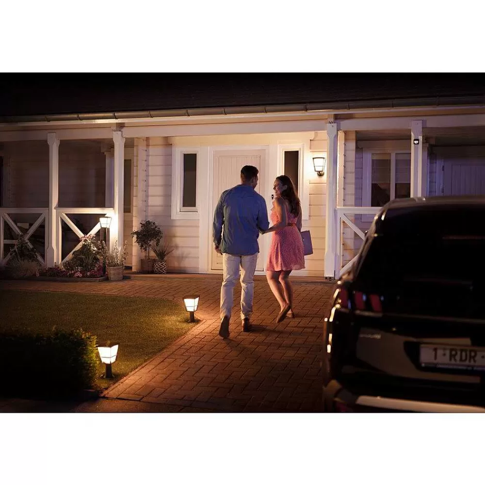 Luminaires Philips Borne Lumineuse Philips Hue Ambiance White & Color Econic Led Noir, 1 Lumiere, Changeur De Couleurs