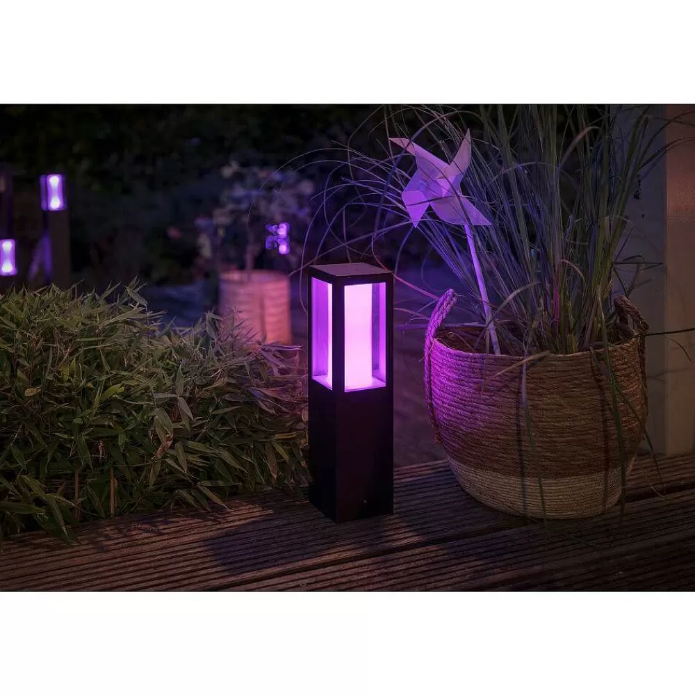 Luminaires Philips Borne Lumineuse Philips Hue Ambiance White & Color Impress Led Noir, 1 Lumiere, Changeur De Couleurs