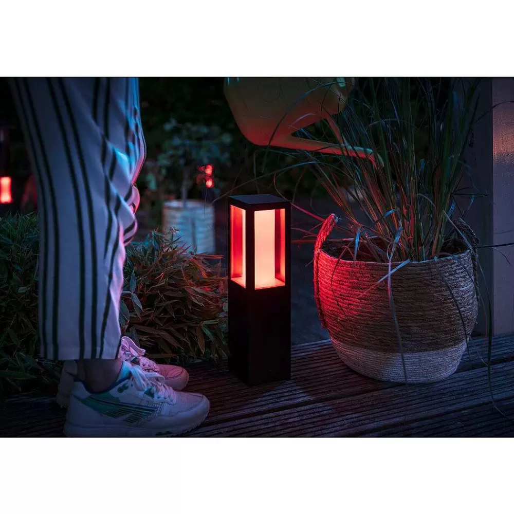 Luminaires Philips Borne Lumineuse Philips Hue Ambiance White & Color Impress Led Noir, 1 Lumiere, Changeur De Couleurs
