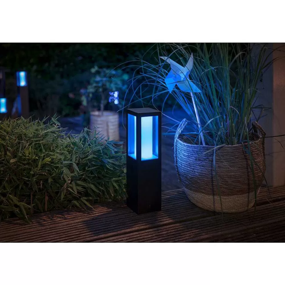 Luminaires Philips Borne Lumineuse Philips Hue Ambiance White & Color Impress Led Noir, 1 Lumiere, Changeur De Couleurs