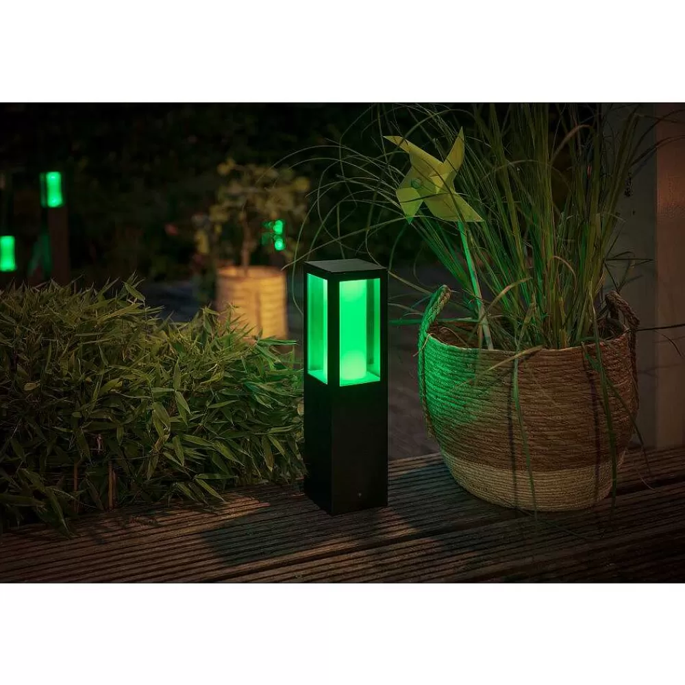 Luminaires Philips Borne Lumineuse Philips Hue Ambiance White & Color Impress Led Noir, 1 Lumiere, Changeur De Couleurs