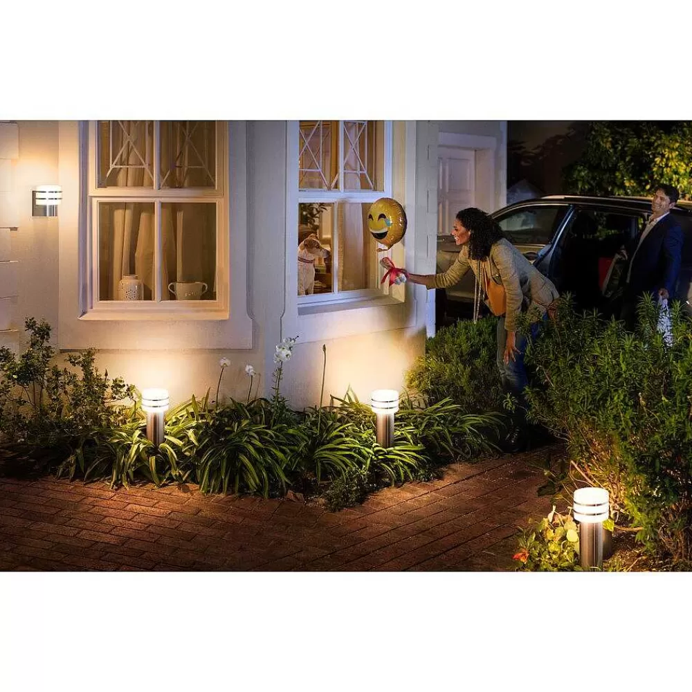Luminaires Philips Borne Lumineuse Philips Hue White Tuar Led Acier Inoxydable, Argente, 1 Lumiere