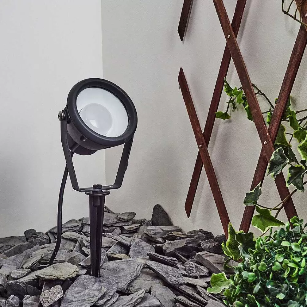 hofstein Borne Lumineuse Sempach Led Noir, 1 Lumiere, Changeur De Couleurs