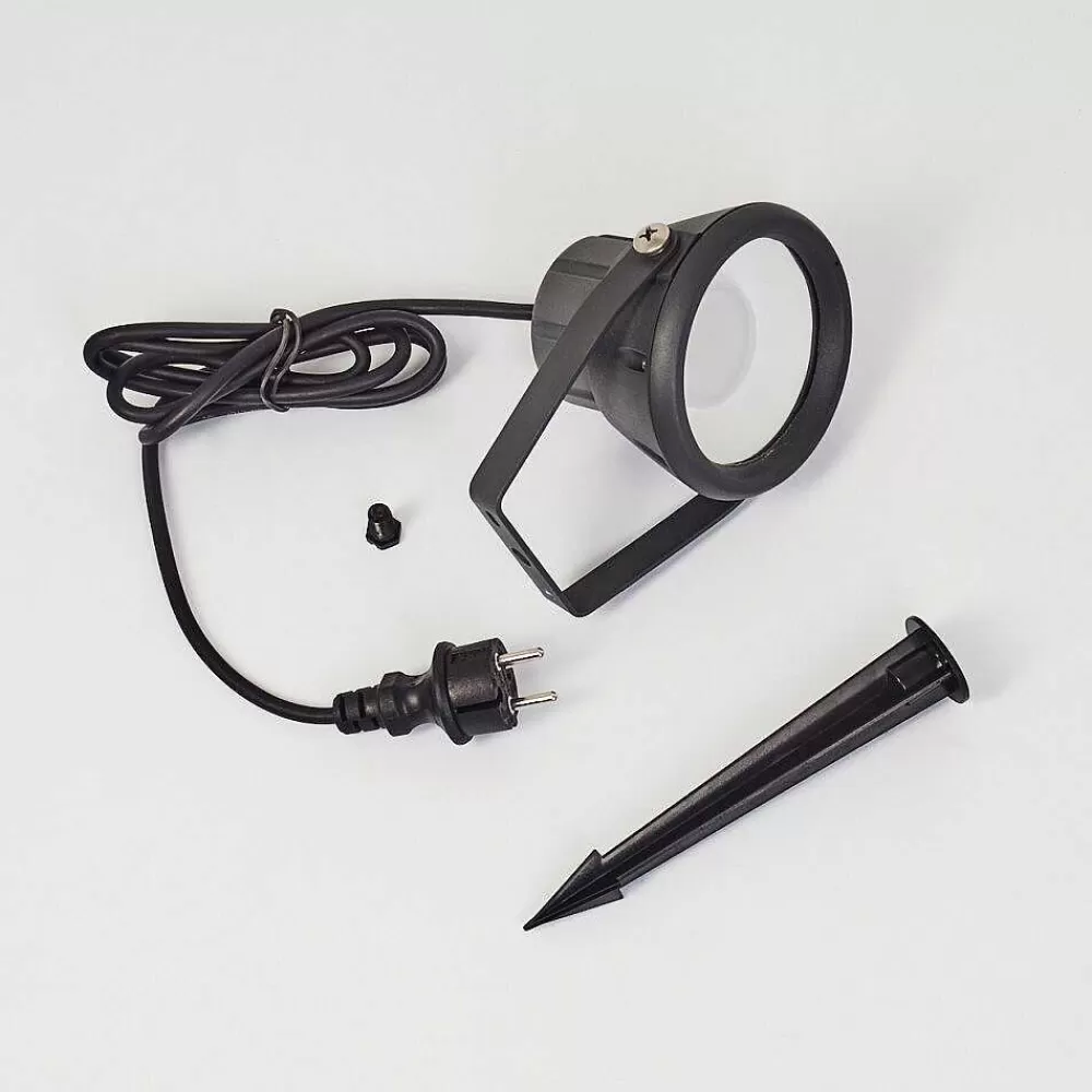 hofstein Borne Lumineuse Sempach Led Noir, 1 Lumiere, Changeur De Couleurs