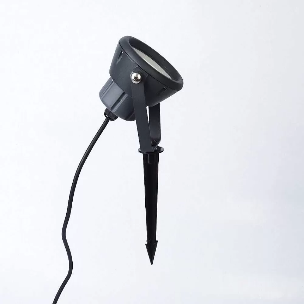 hofstein Borne Lumineuse Sempach Led Noir, 1 Lumiere, Changeur De Couleurs