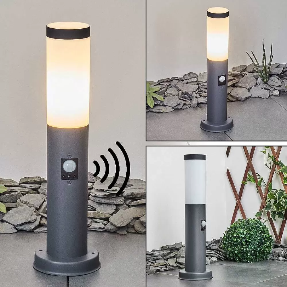 hofstein Borne Lumineuse Sessa Anthracite, 1 Lumiere, Detecteur De Mouvement
