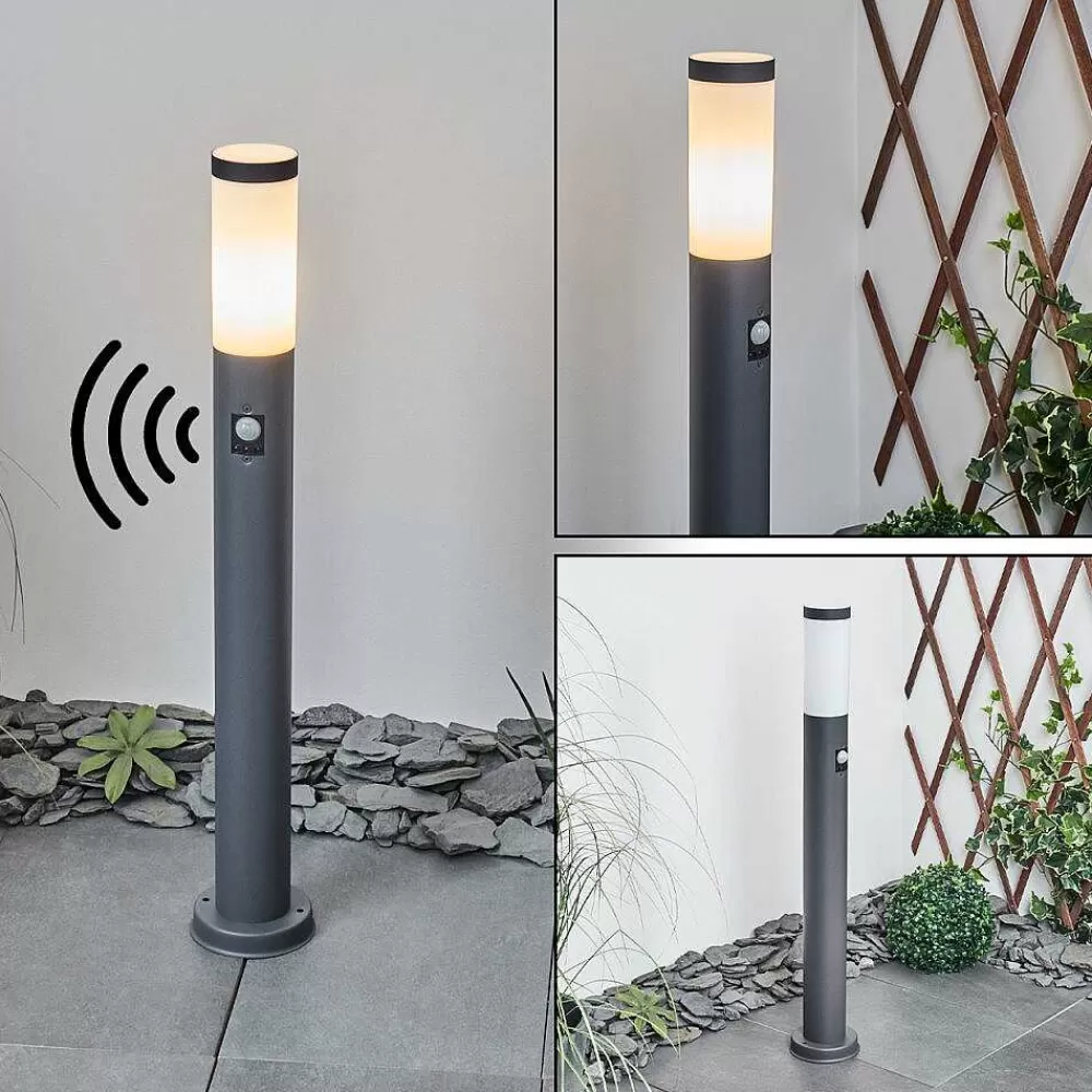 hofstein Borne Lumineuse Sessa Anthracite, 1 Lumiere, Detecteur De Mouvement