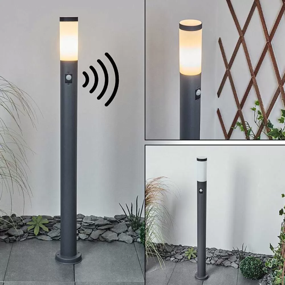 hofstein Borne Lumineuse Sessa Anthracite, 1 Lumiere, Detecteur De Mouvement