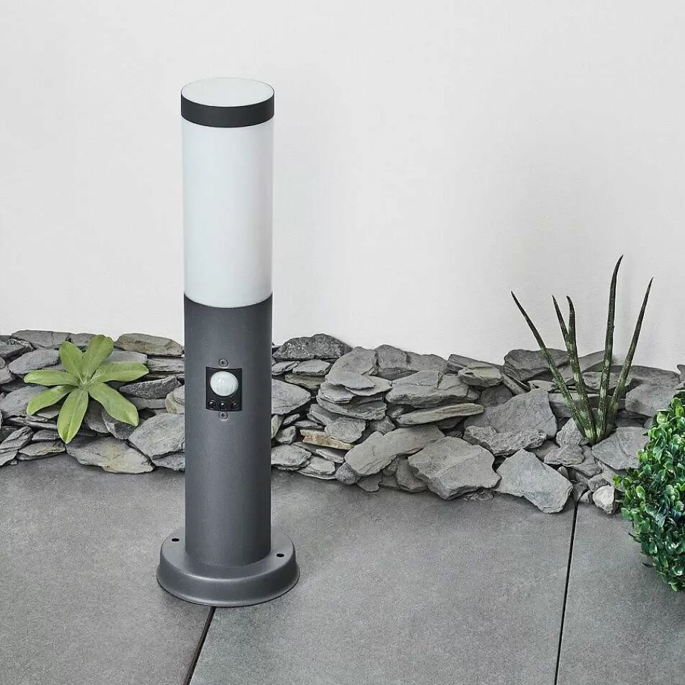 hofstein Borne Lumineuse Sessa Anthracite, 1 Lumiere, Detecteur De Mouvement