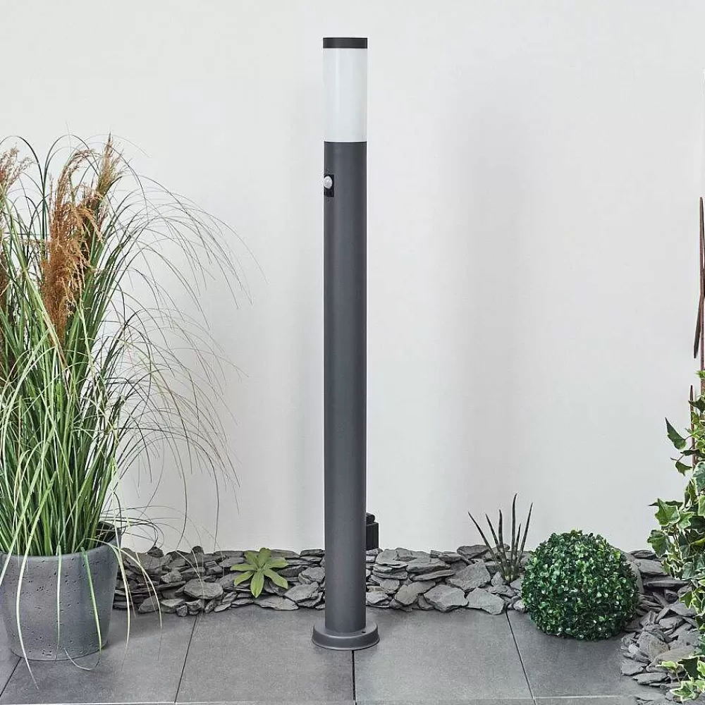 hofstein Borne Lumineuse Sessa Anthracite, 1 Lumiere, Detecteur De Mouvement
