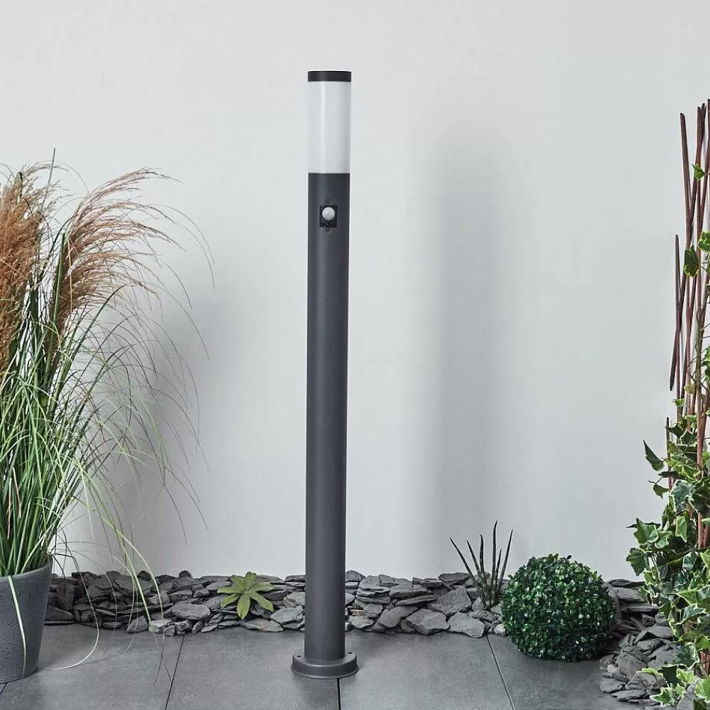 hofstein Borne Lumineuse Sessa Anthracite, 1 Lumiere, Detecteur De Mouvement