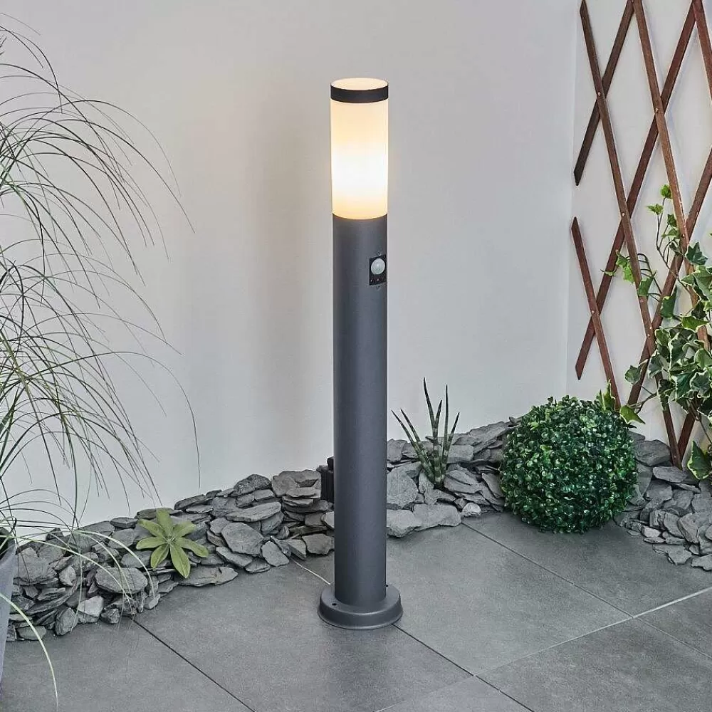 hofstein Borne Lumineuse Sessa Anthracite, 1 Lumiere, Detecteur De Mouvement