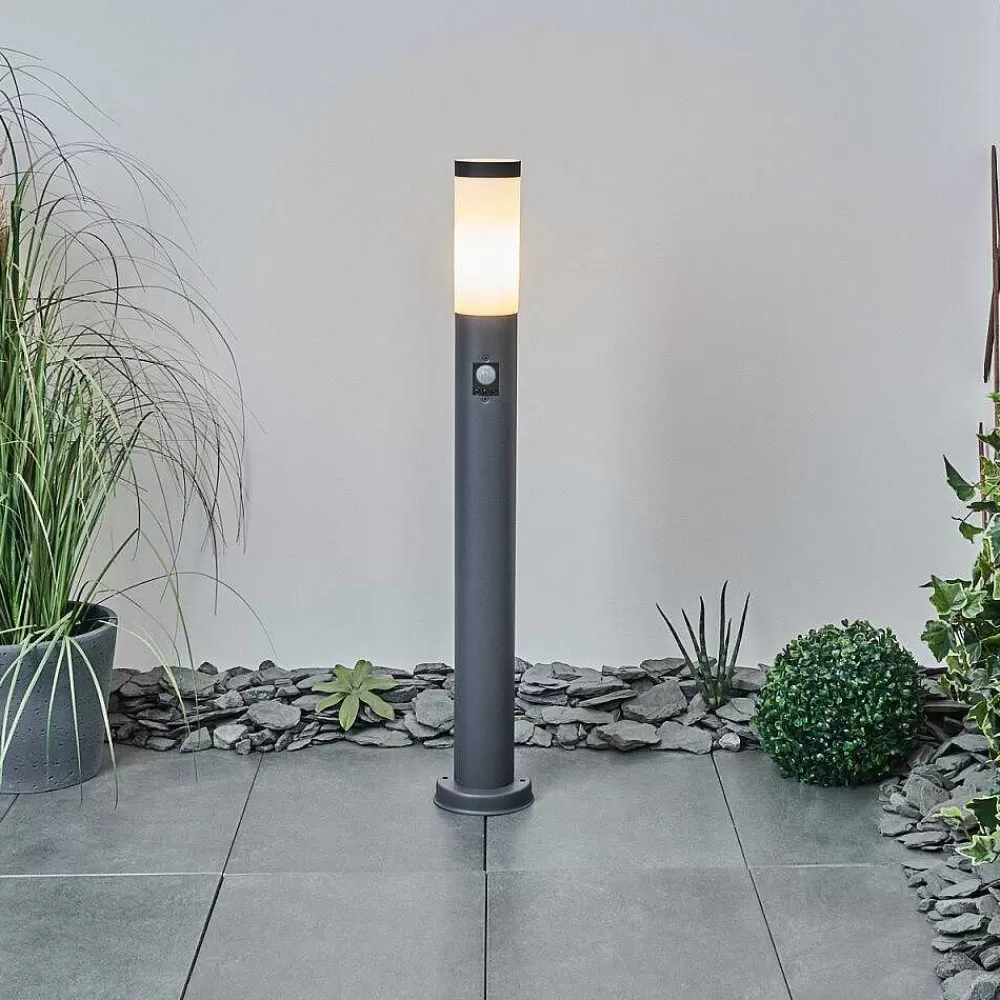 hofstein Borne Lumineuse Sessa Anthracite, 1 Lumiere, Detecteur De Mouvement
