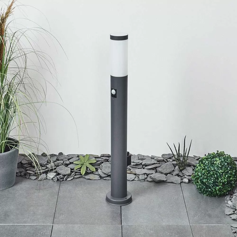 hofstein Borne Lumineuse Sessa Anthracite, 1 Lumiere, Detecteur De Mouvement