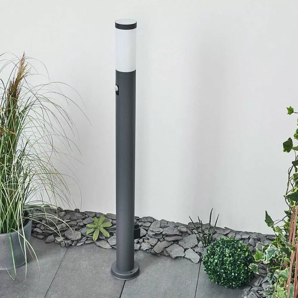 hofstein Borne Lumineuse Sessa Anthracite, 1 Lumiere, Detecteur De Mouvement