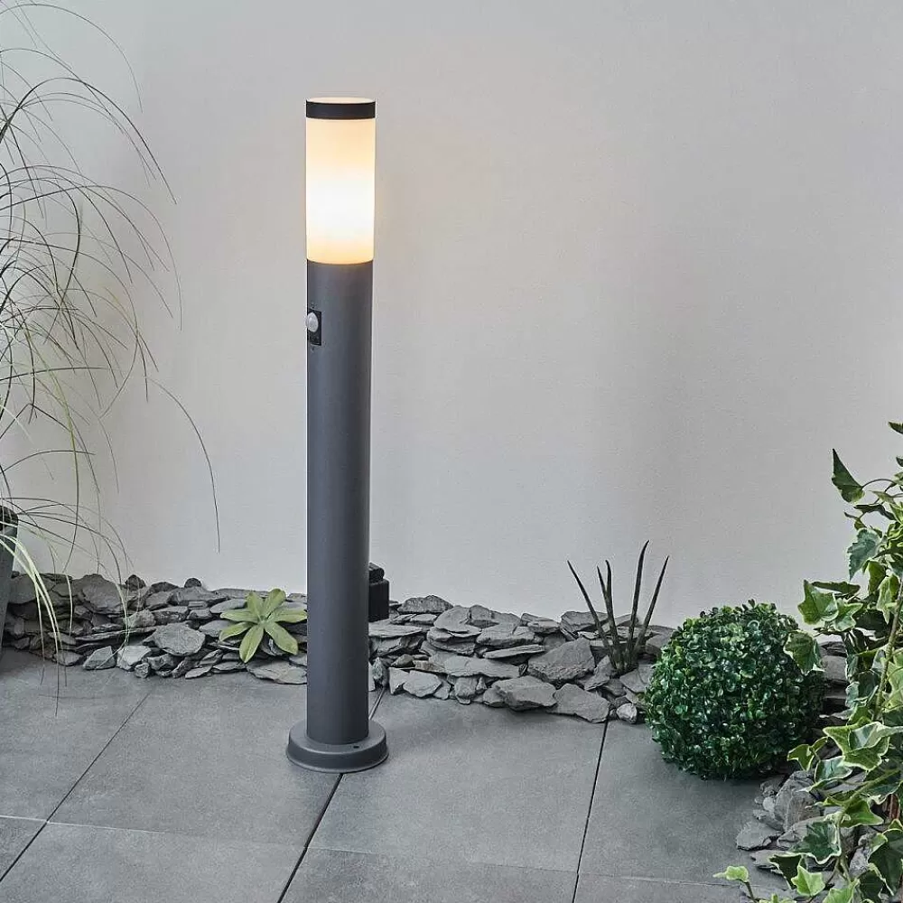 hofstein Borne Lumineuse Sessa Anthracite, 1 Lumiere, Detecteur De Mouvement