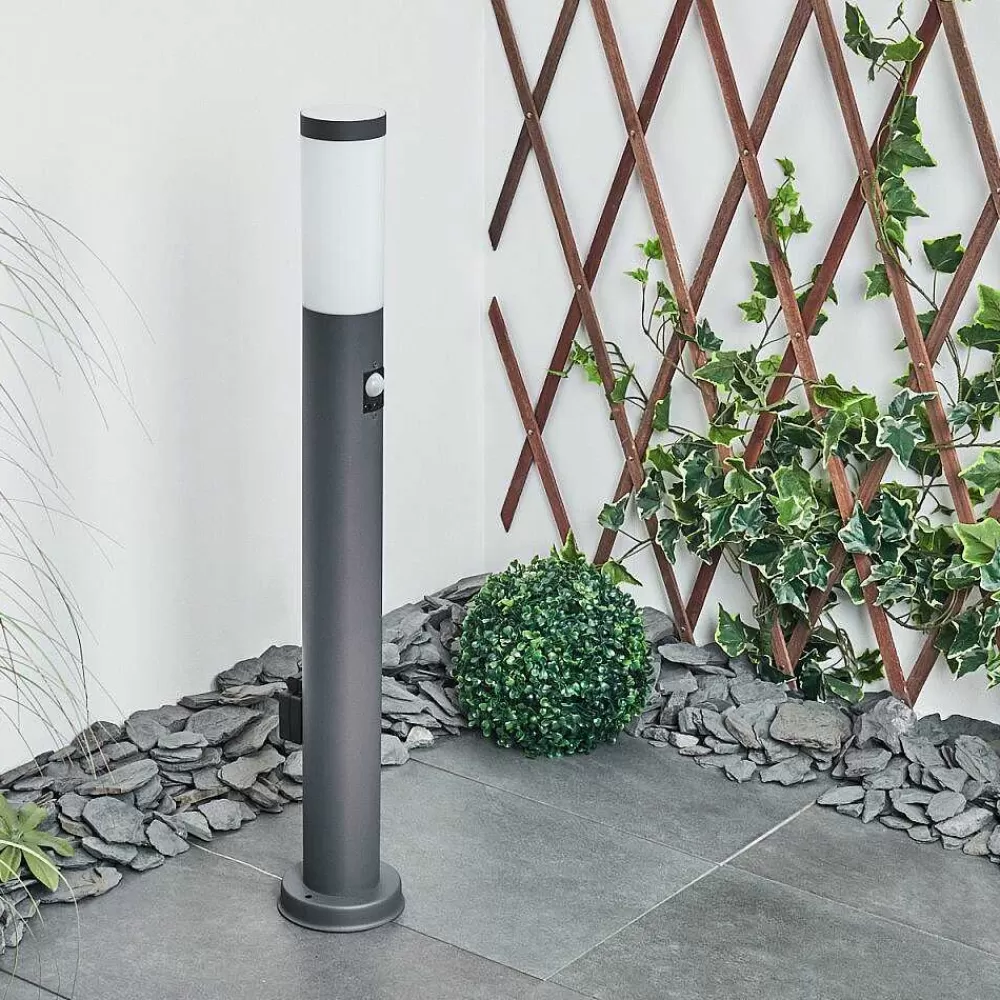 hofstein Borne Lumineuse Sessa Anthracite, 1 Lumiere, Detecteur De Mouvement