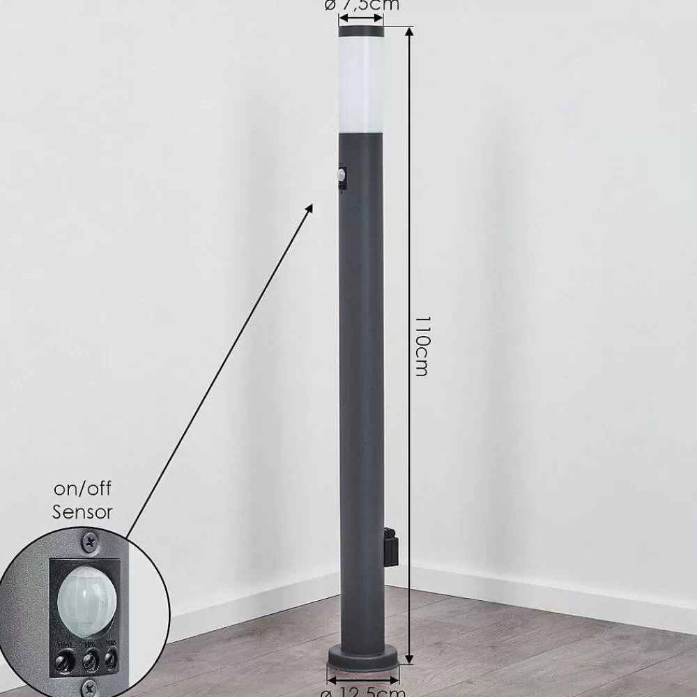 hofstein Borne Lumineuse Sessa Anthracite, 1 Lumiere, Detecteur De Mouvement