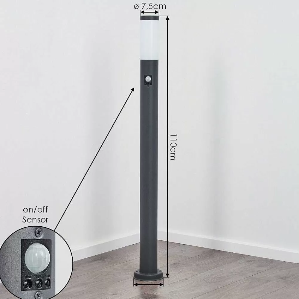 hofstein Borne Lumineuse Sessa Anthracite, 1 Lumiere, Detecteur De Mouvement