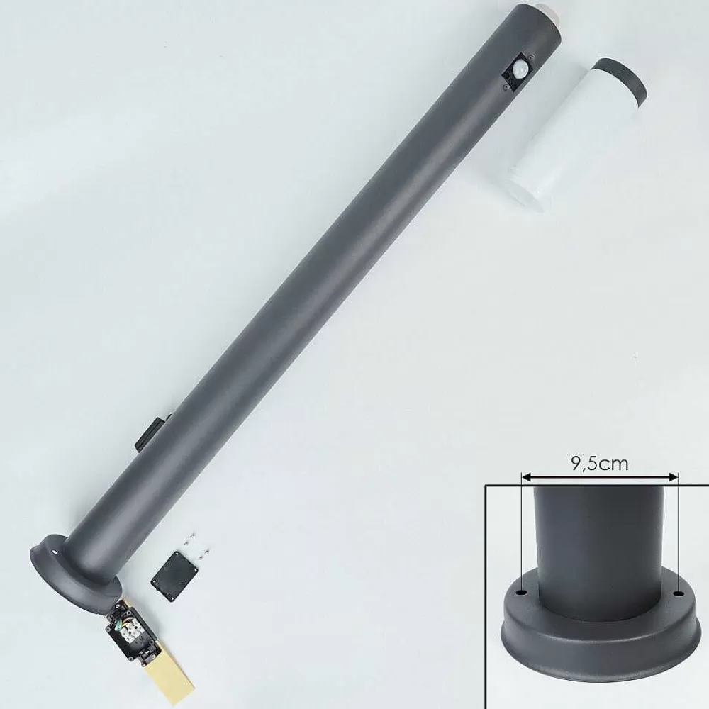 hofstein Borne Lumineuse Sessa Anthracite, 1 Lumiere, Detecteur De Mouvement