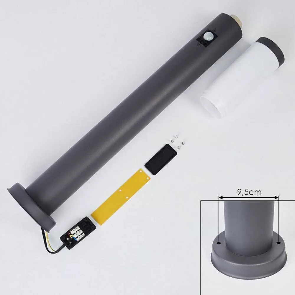 hofstein Borne Lumineuse Sessa Anthracite, 1 Lumiere, Detecteur De Mouvement
