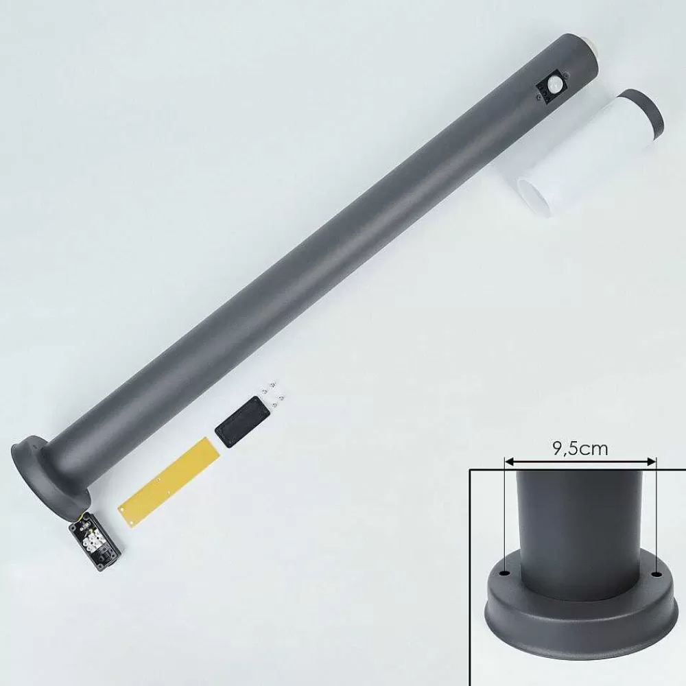 hofstein Borne Lumineuse Sessa Anthracite, 1 Lumiere, Detecteur De Mouvement