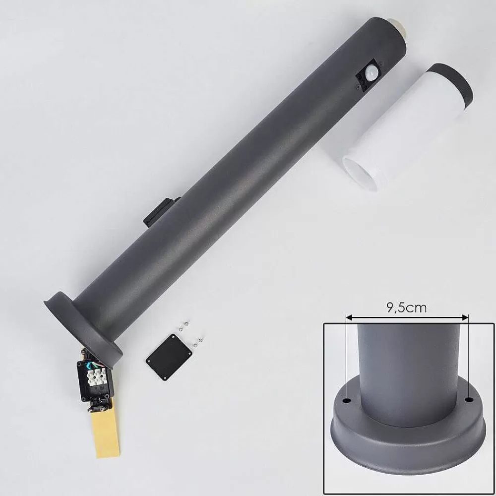 hofstein Borne Lumineuse Sessa Anthracite, 1 Lumiere, Detecteur De Mouvement