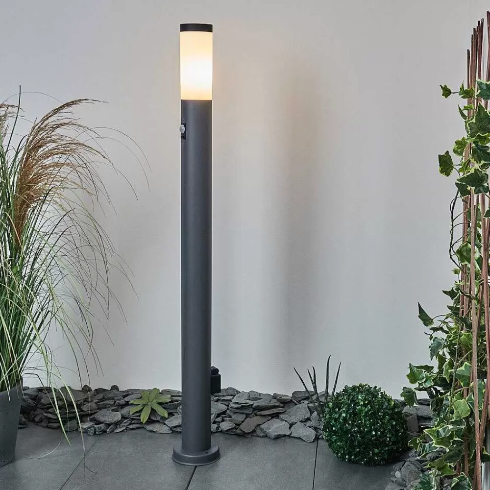 hofstein Borne Lumineuse Sessa Anthracite, 1 Lumiere, Detecteur De Mouvement