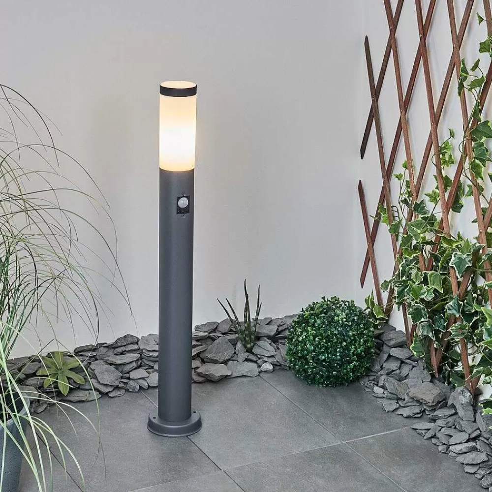 hofstein Borne Lumineuse Sessa Anthracite, 1 Lumiere, Detecteur De Mouvement